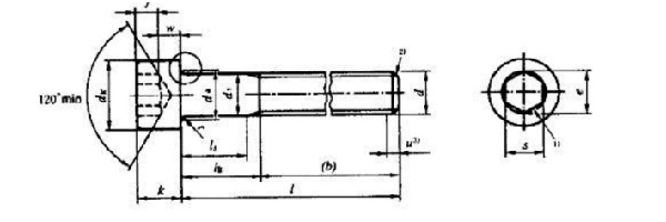 高強度內(nèi)六角螺栓結(jié)構(gòu)圖